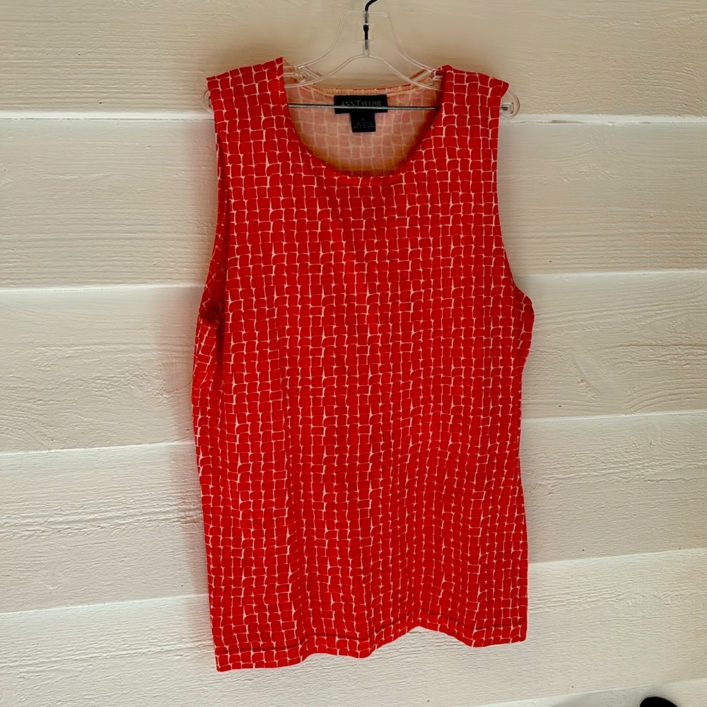Ann Taylor sweater tank orange/cream